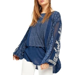 Free People Flowy Top with Embroidery